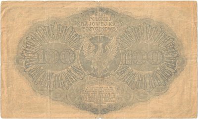 Reverse of 100 Marek Polskich, 1919