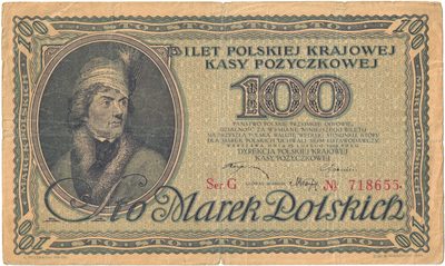 Obverse of 100 Marek Polskich, 1919