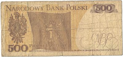 Obverse of 500 Złotych, Narodowy Bank Polski
