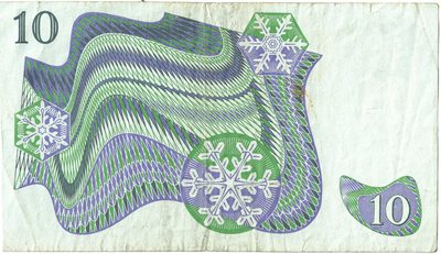Reverse of 10 Kronor, Sveriges Riksbank, 1990