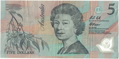 Obverse of 5 Dollars, Reserve Bank of Australia