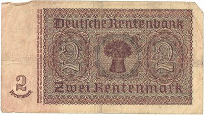 Reverse of 2 Rentenmark, 1937