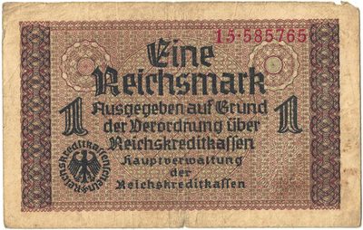 Obverse of 1 Reichsmark, Reichskreditkassen