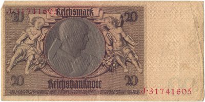 Reverse of 20 Reichsmark, 1929