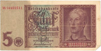 Obverse of 5 Reichsmark, 1942