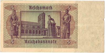 Reverse of 5 Reichsmark, 1942