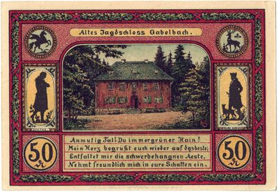 Reverse of 50 Pfennig, Notgeld of Ilmenau, 1921