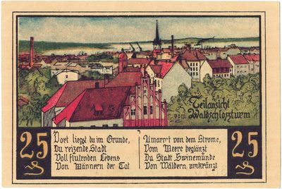 Reverse of 25 Pfennig, Notgeld of Swinemünde, 1921