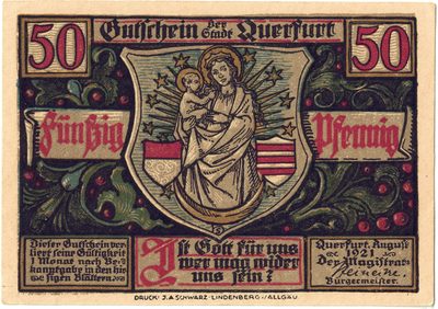 Reverse of 50 Pfennig, Notgeld of Dürrenberg, 1921
