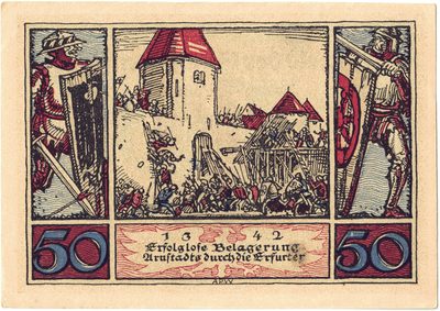 Obverse of 50 Pfennig, Notgeld of Arnstadt, 1921