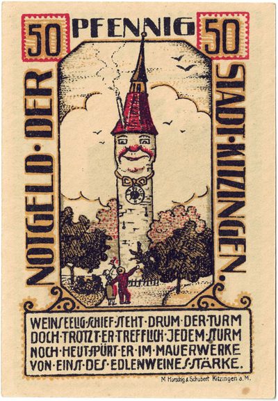 Obverse of 50 Pfennig, Notgeld of Kitzingen, 1921