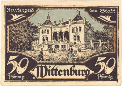 Reverse of 50 Pfennig, Notgeld of Wittenburg in Mecklenburg, 1922