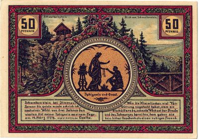 Reverse of 50 Pfennig, Notgeld of Ilmenau, 1921